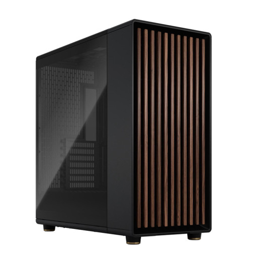 Fractal Design North XL ATX mATX Full Tower PC Case - Charcoal Black Chassis with Walnut Front and Dark Tinted TG Side Panel - FD-C-NOR1X-02